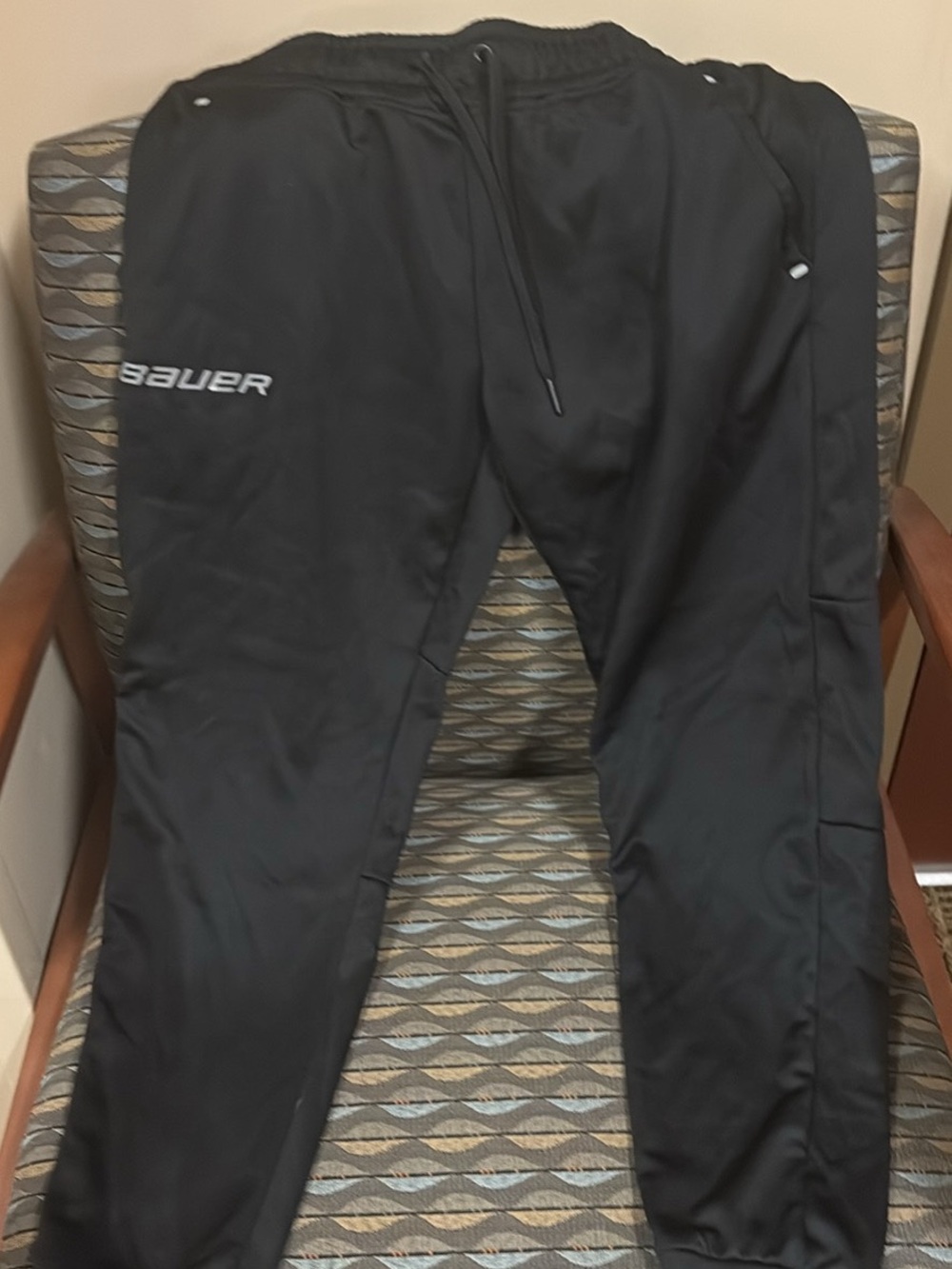 Bauer Black Athletic Sweatpants with Drawstring